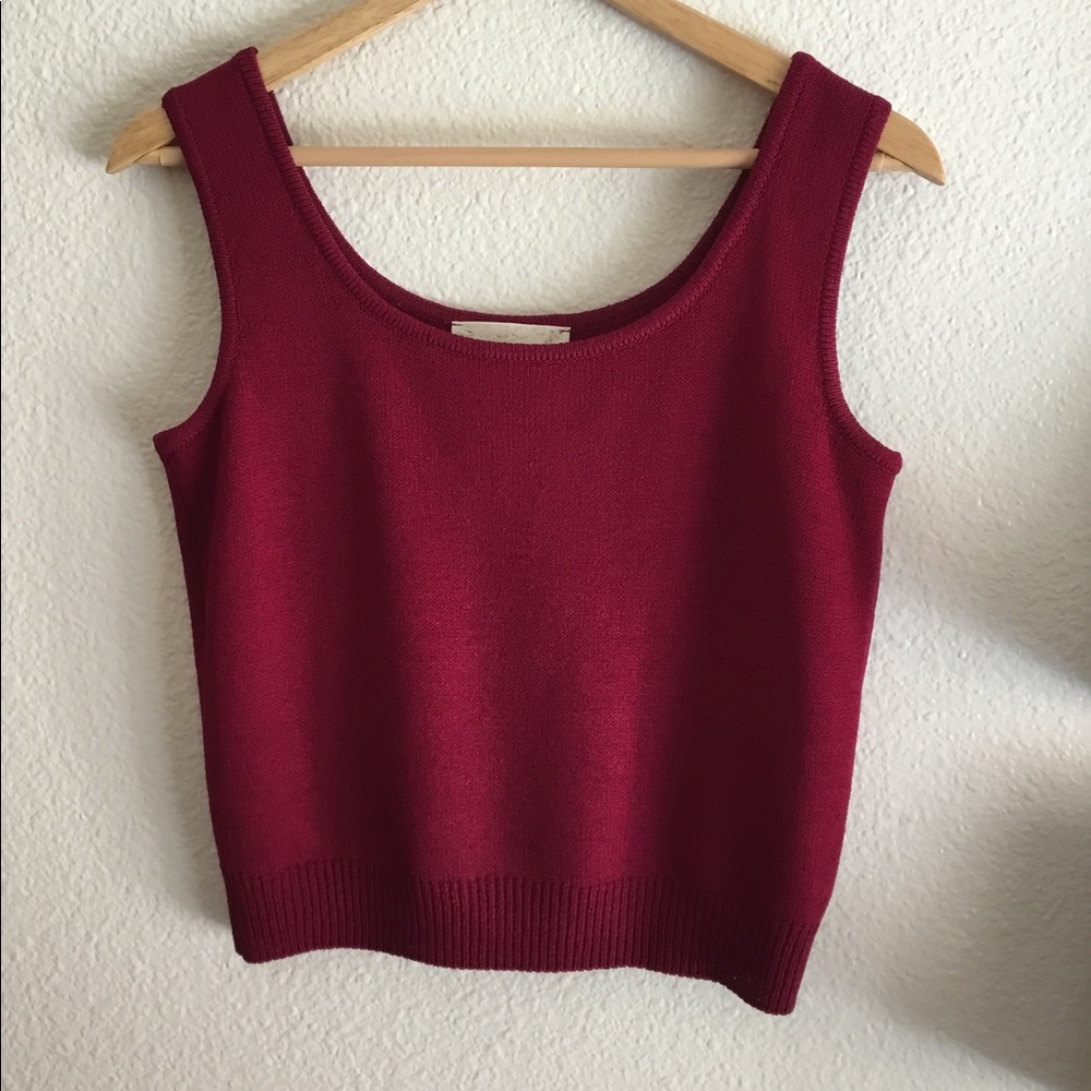 St. John Basics burgundy sleeveless top